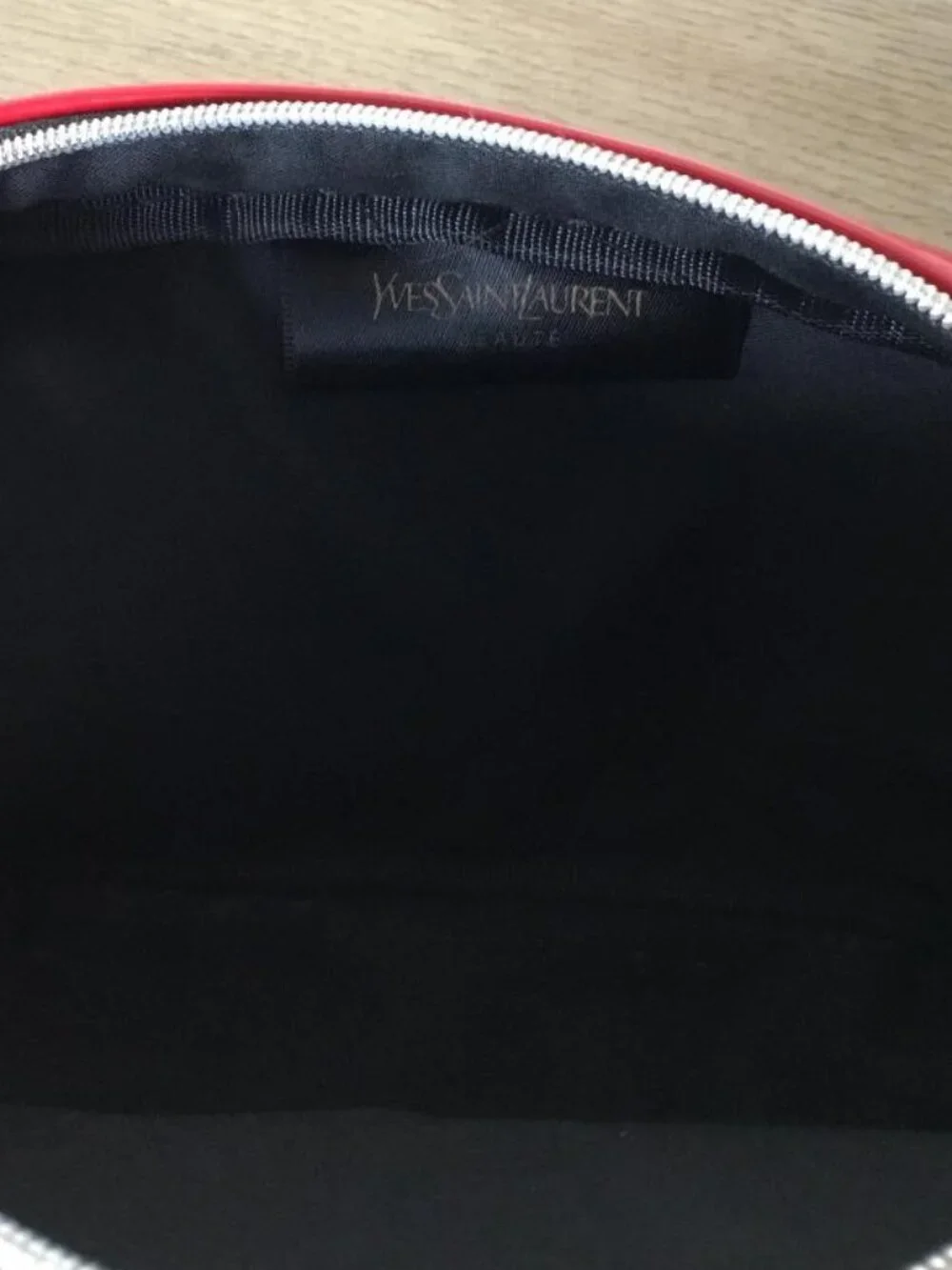 Yves Saint Laurent Beaute' Red Patent Leather Cosmetic Pouch